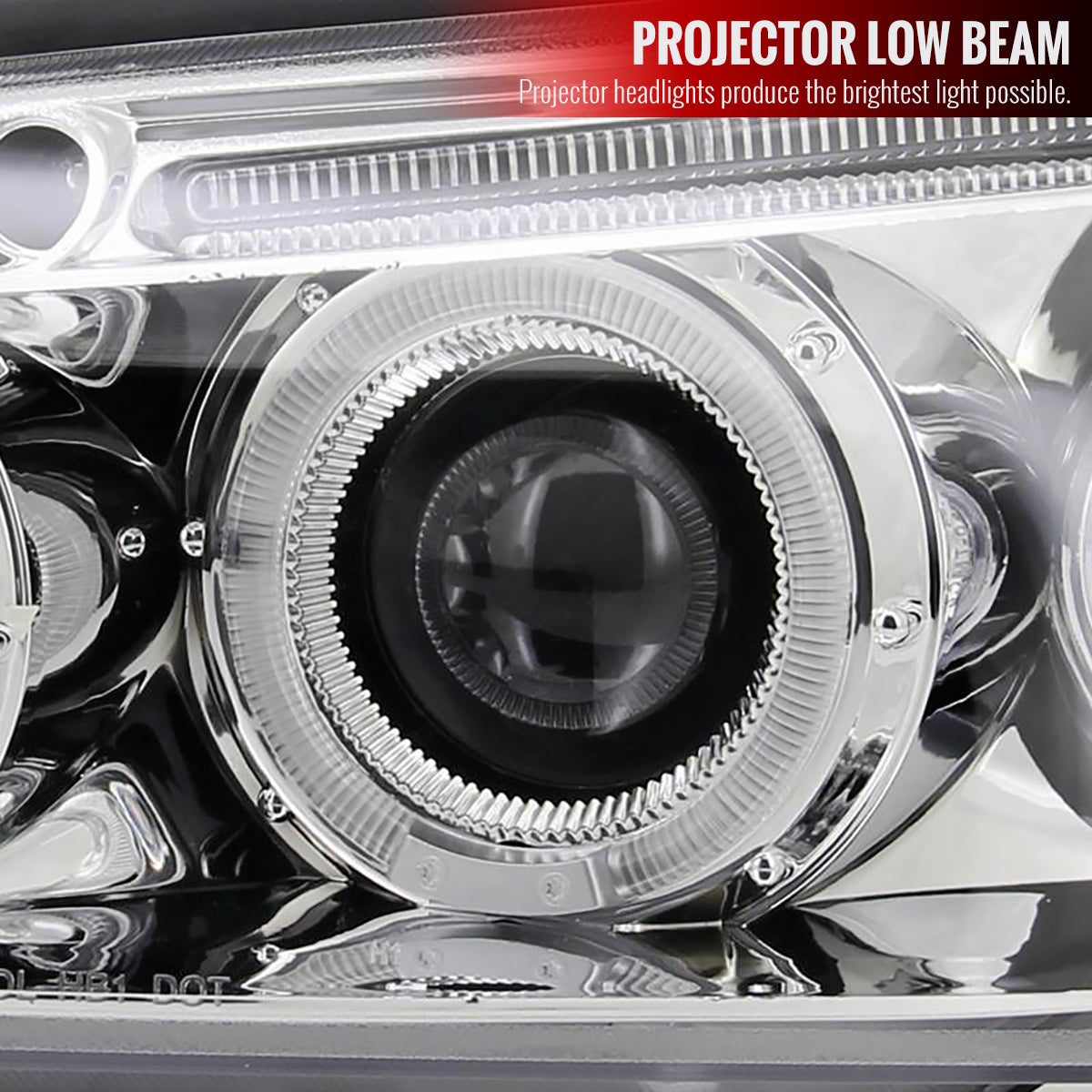 2000-2001 Nissan Maxima Dual Halo Projector Headlights (Chrome Housing/Clear Lens)