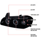 2000-2001 Nissan Maxima Dual Halo Projector Headlights (Glossy Black Housing/Smoke Lens)