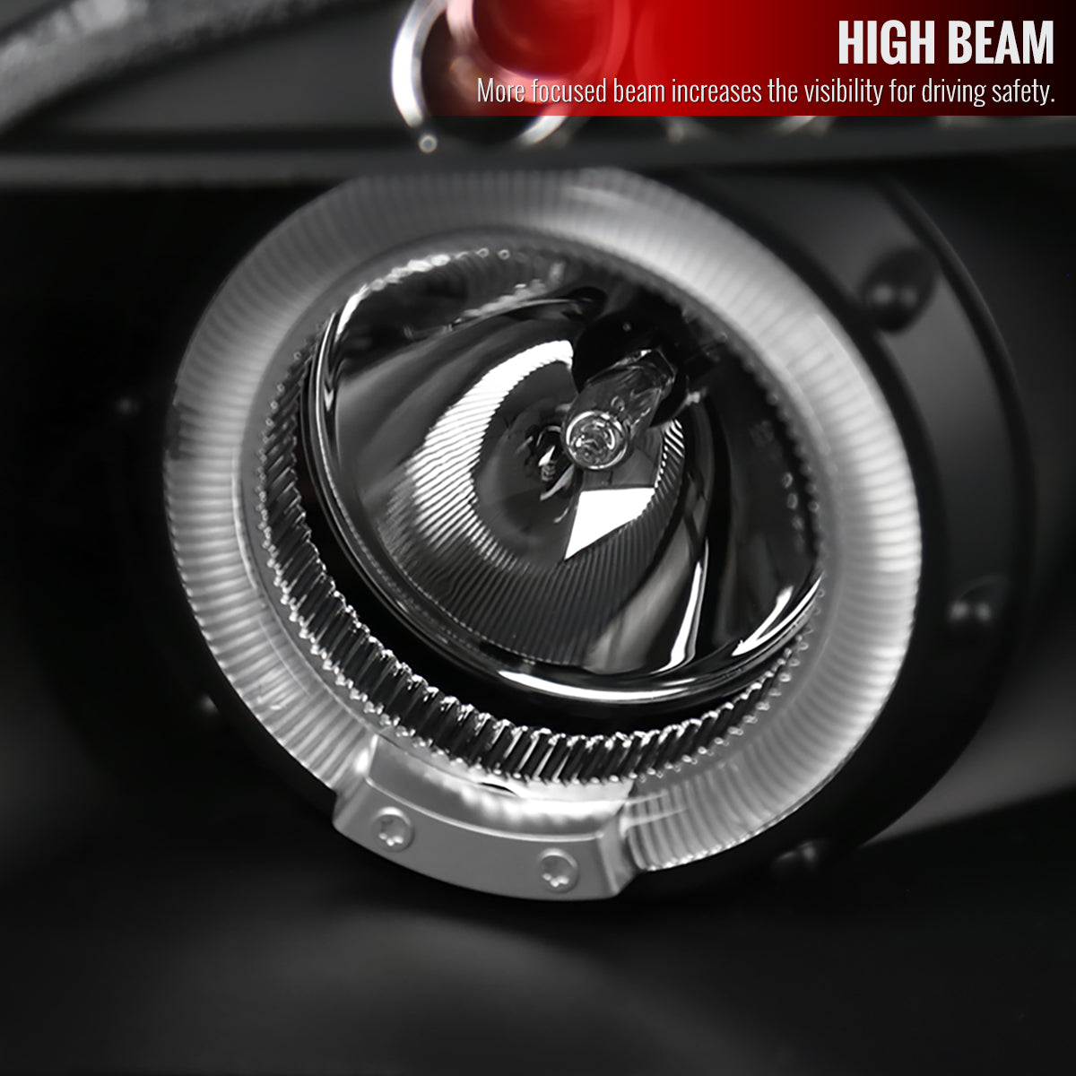 2000-2001 Nissan Maxima Dual Halo Projector Headlights (Matte Black Housing/Clear Lens)