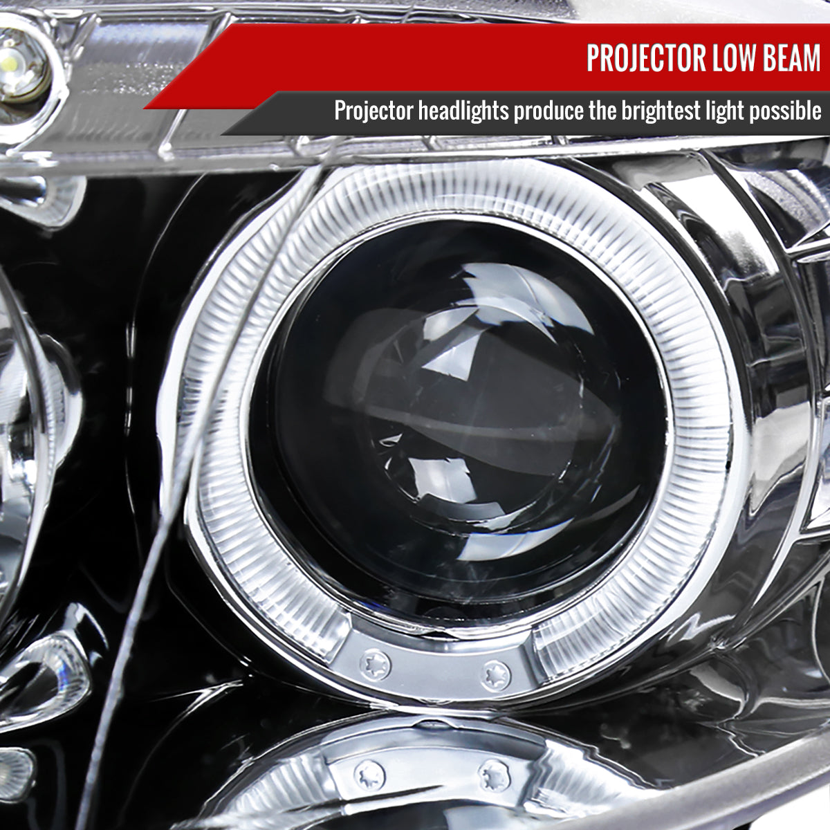 2001-2005 Mazda Miata MX-5 Dual Halo Projector Headlights (Chrome Housing/Clear Lens)