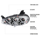 2001-2005 Mazda Miata MX-5 Dual Halo Projector Headlights (Chrome Housing/Clear Lens)
