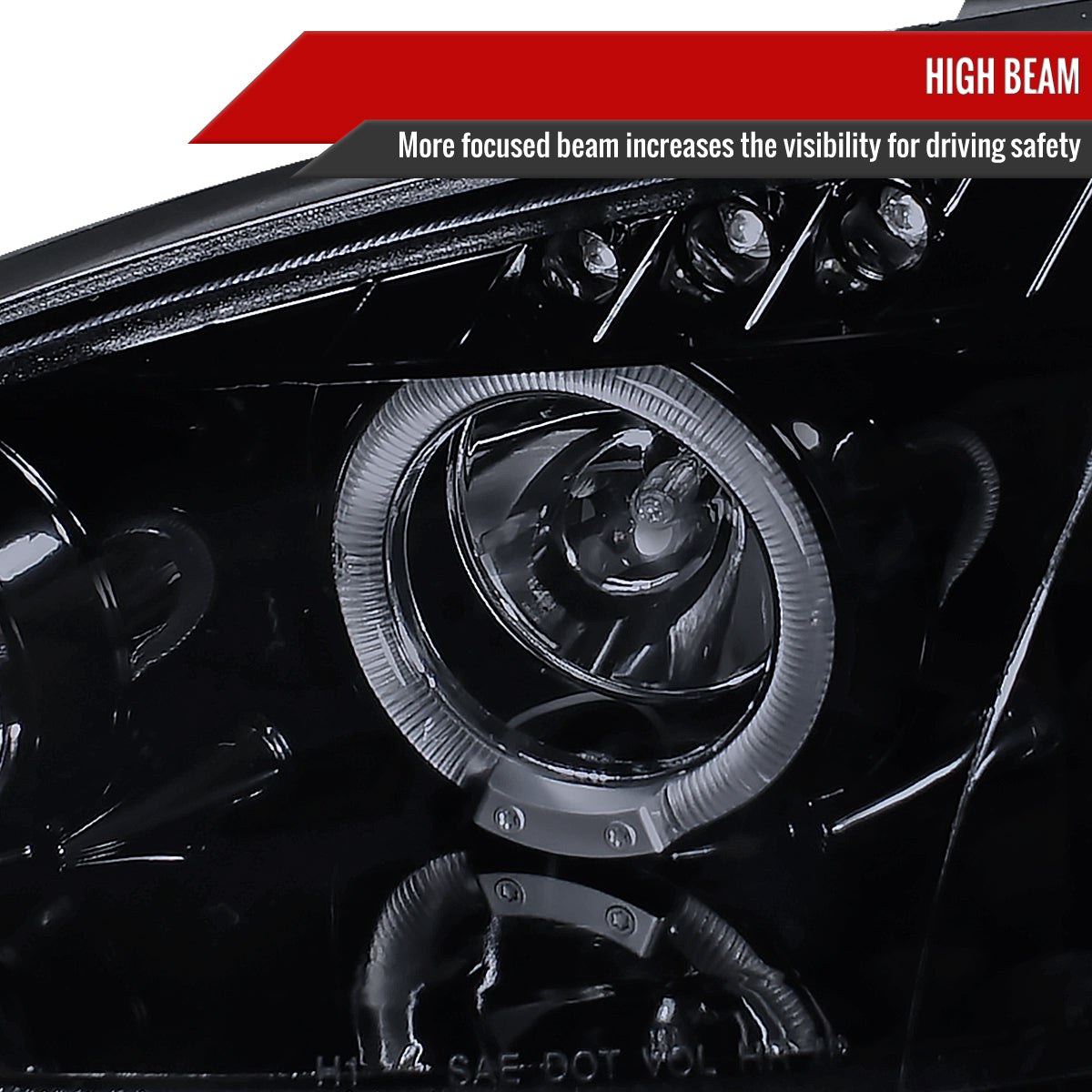 2001-2005 Mazda Miata MX-5 Dual Halo Projector Headlights (Glossy Black Housing/Smoke Lens)