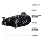 2001-2005 Mazda Miata MX-5 Dual Halo Projector Headlights (Glossy Black Housing/Smoke Lens)