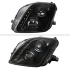 1997-2001 Honda Prelude SMD LED Light Strip Projector Headlights - Matte Black/Clear Lens