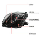 1997-2001 Honda Prelude SMD LED Light Strip Projector Headlights - Matte Black/Clear Lens