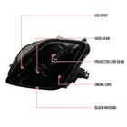 1997-2001 Honda Prelude SMD LED Light Strip Projector Headlights - Matte Black/Smoke Lens