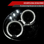 2002-2003 Subaru Impreza Dual Halo Bug Eye Projector Headlights (Chrome Housing/Clear Lens)
