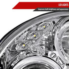 2002-2003 Subaru Impreza Dual Halo Bug Eye Projector Headlights (Chrome Housing/Clear Lens)