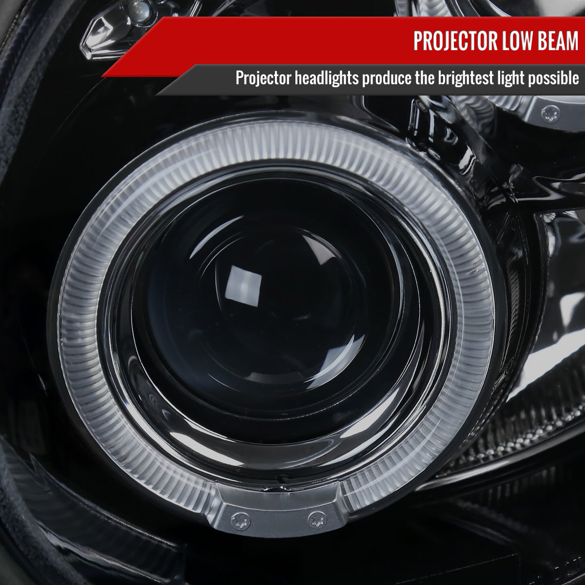 2002-2003 Subaru Impreza Dual Halo Bug Eye Projector Headlights (Glossy Black Housing/Smoke Lens)