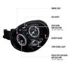 2002-2003 Subaru Impreza Dual Halo Bug Eye Projector Headlights (Glossy Black Housing/Smoke Lens)