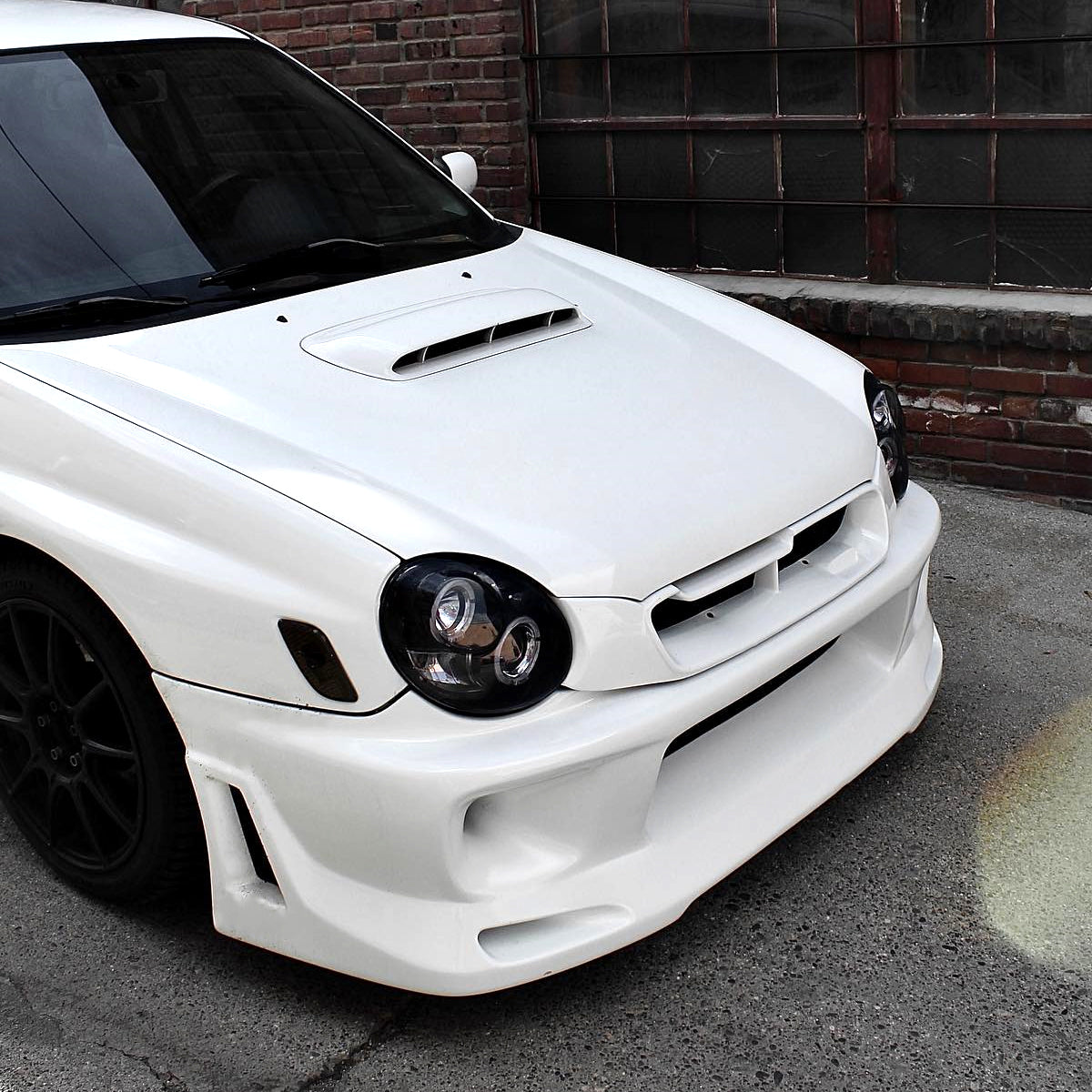 2002-2003 Subaru Impreza Dual Halo Bug Eye Projector Headlights (Glossy Black Housing/Smoke Lens)