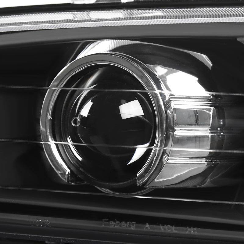 1995-2001 Subaru Impreza Retro Style Projector Headlights - Matte Black/Clear Lens
