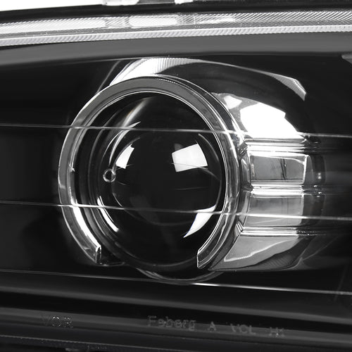 1995-2001 Subaru Impreza Retro Style Projector Headlights - Matte Black/Clear Lens