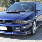 1995-2001 Subaru Impreza Retro Style Projector Headlights - Matte Black/Clear Lens