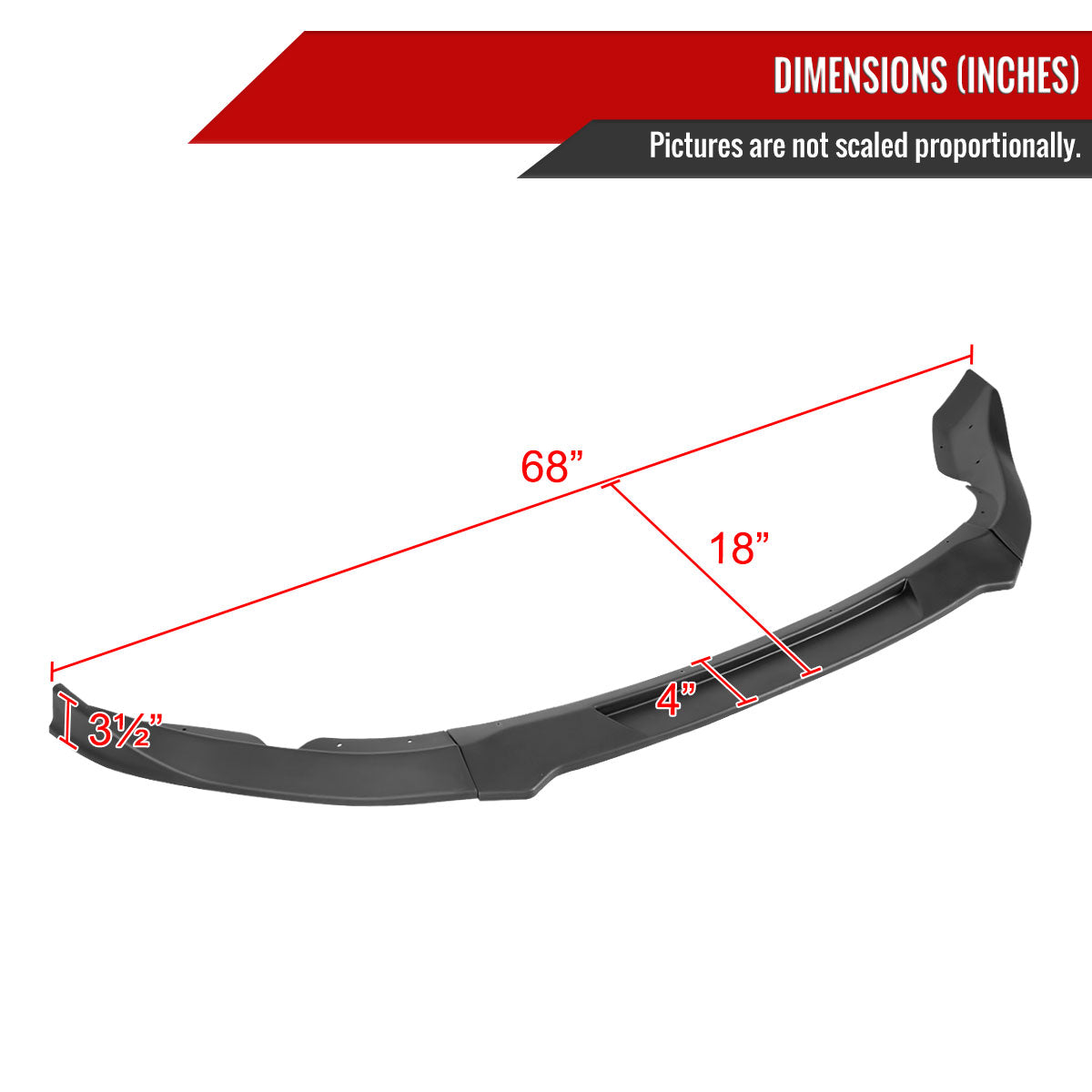 2009-2012 Nissan 370Z Matte Black 3PC Front Bumper Lip Splitter Kit