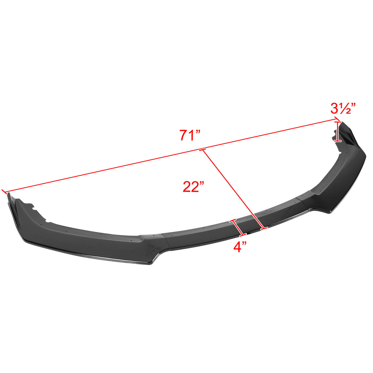 2016-2018 Honda Civic Sedan Glossy Black Polypropylene 3PC Bumper Lip Kit
