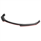 2016-2018 Honda Civic Sedan Glossy Black/Red Trim 3PC Front Bumper Lip Splitter Kit