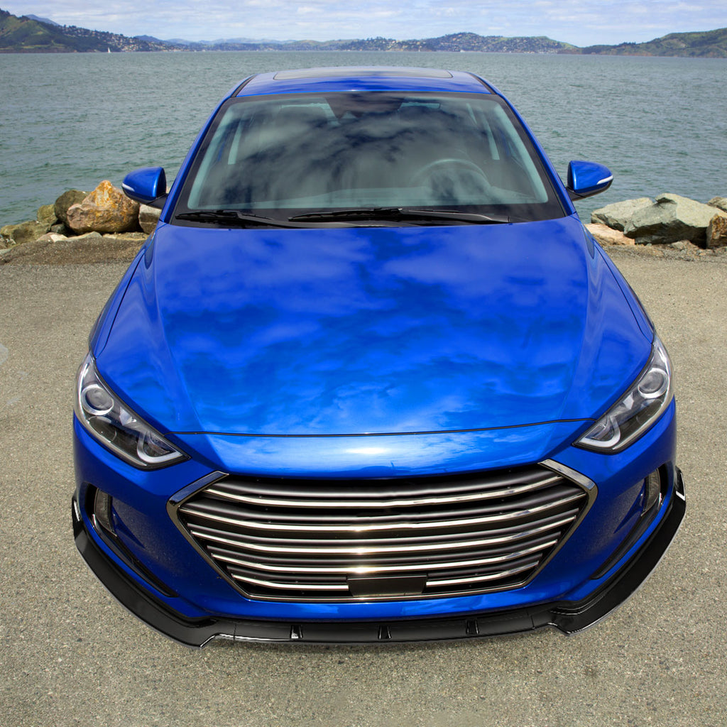 2017-2018 Hyundai Elantra Glossy Black Polypropylene 3PC Bumper Lip