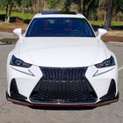 2017-2020 Lexus IS200t/IS300/IS350 Glossy Black/Red Trim 3PC Front Bumper Lip Splitter Kit