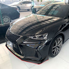 2017-2020 Lexus IS200t/IS300/IS350 Glossy Black/Red Trim 3PC Front Bumper Lip Splitter Kit