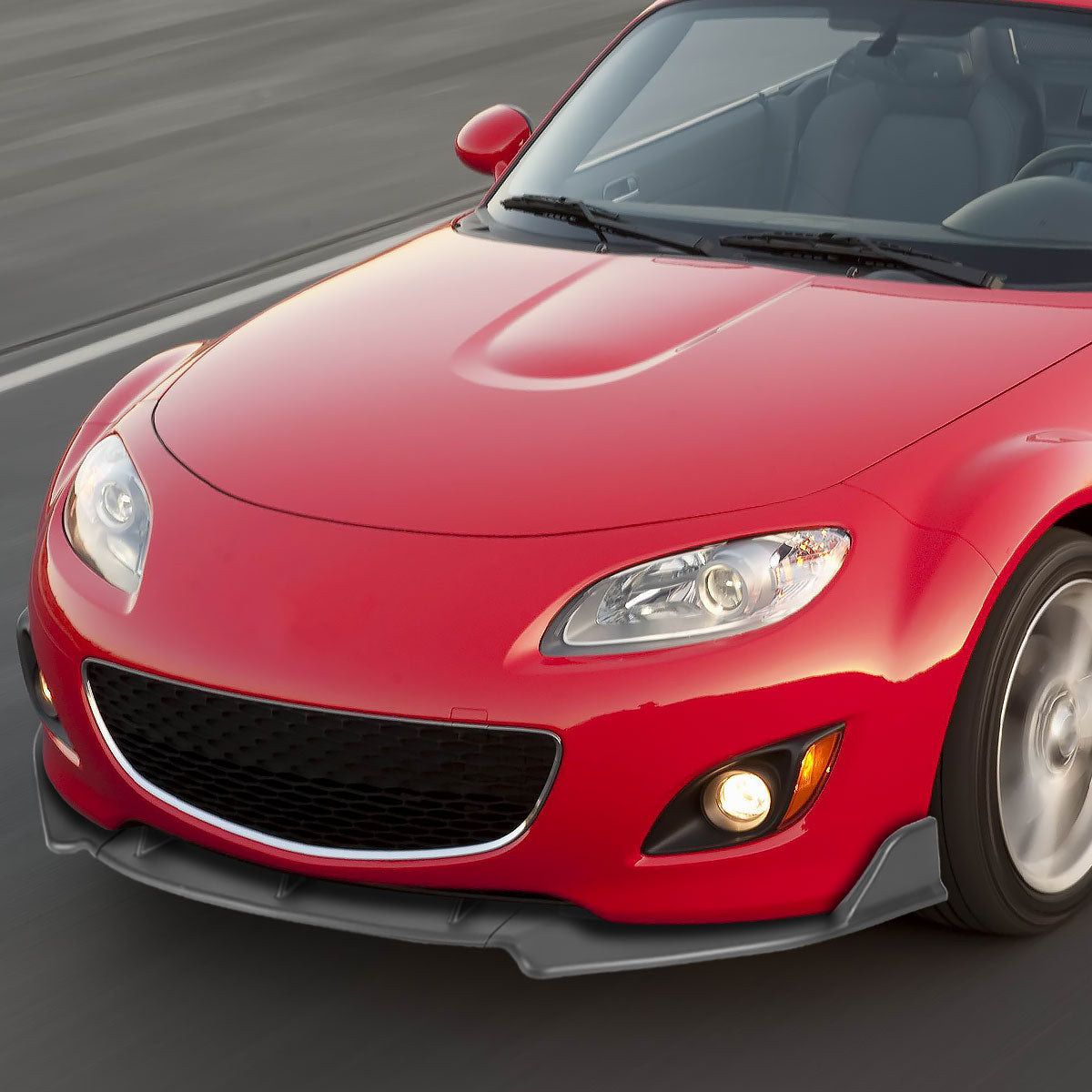 2009-2012 Mazda Miata MX-5 Matte Black 3PC Front Bumper Lip Splitter Kit