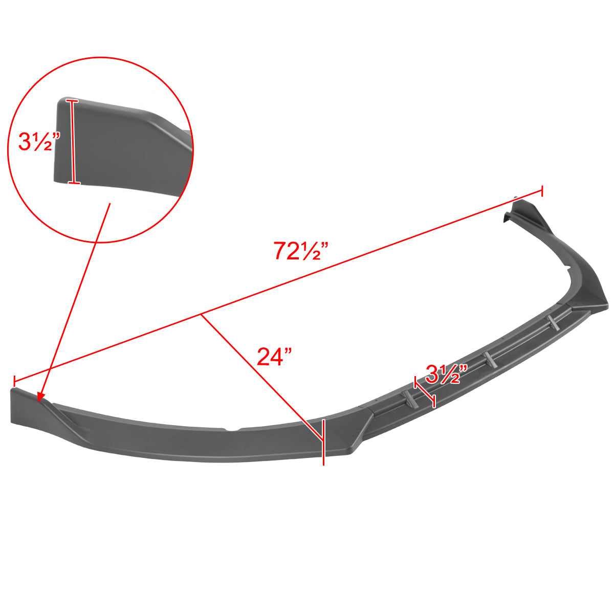 2014-2015 Kia Optima Matte Black 3PC Front Bumper Lip Splitter Kit