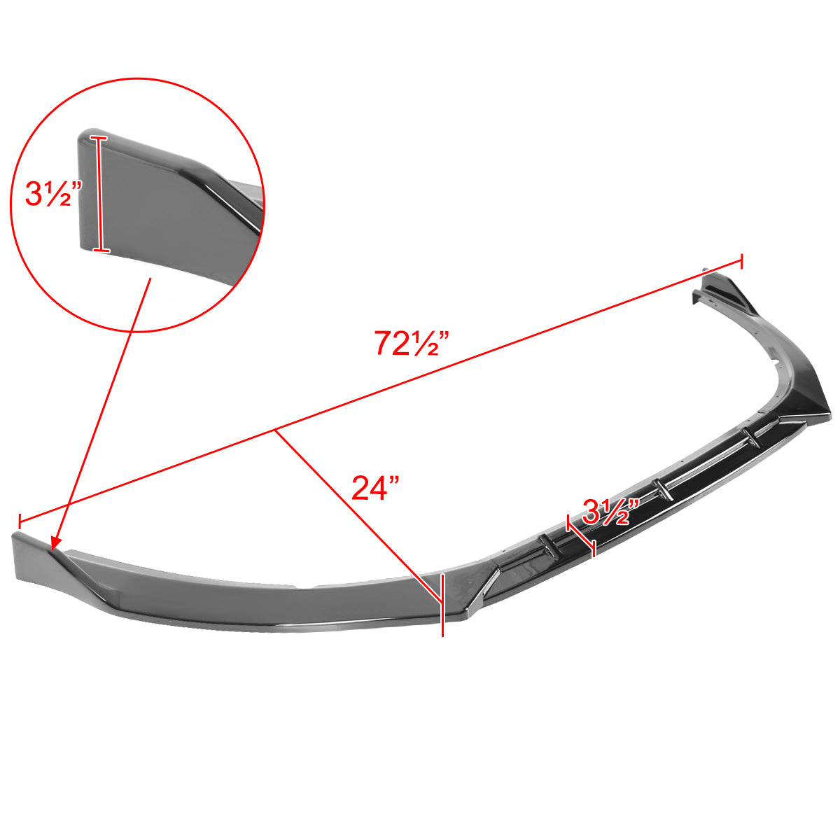 2014-2015 Kia Optima Glossy Black 3PC Front Bumper Lip Splitter Kit