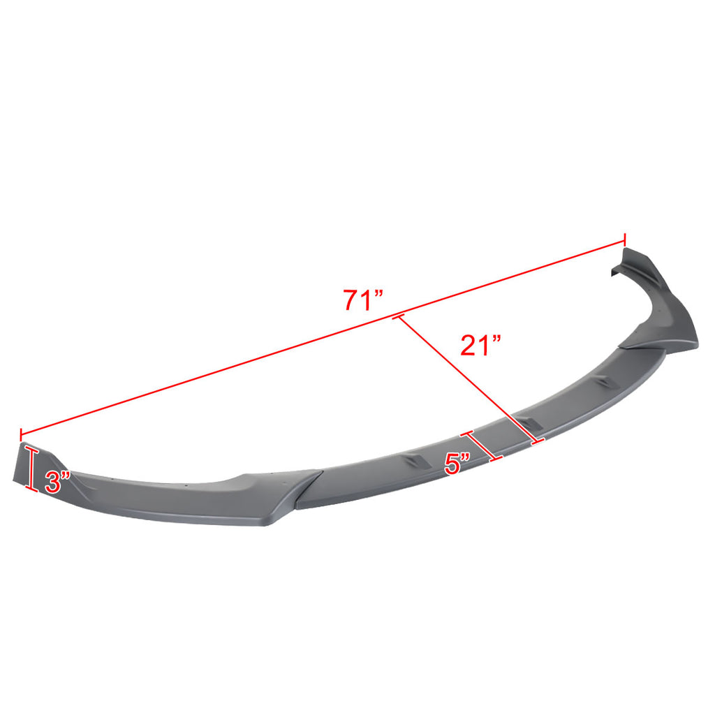2013-2017 Hyundai Veloster Turbo Matte Black 3PC Front Bumper Splitter Kit
