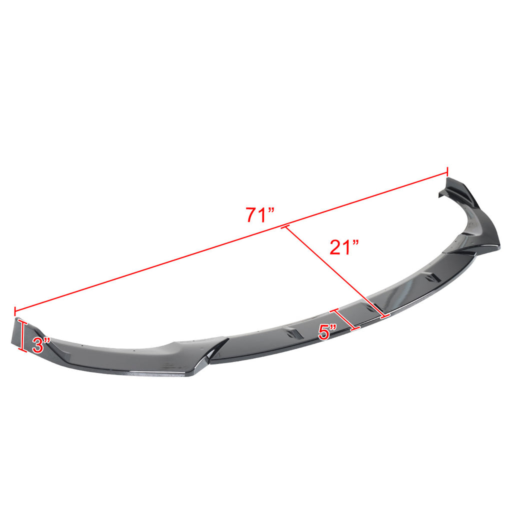 2013-2017 Hyundai Veloster Turbo Glossy Black 3PC Front Bumper Splitter Kit