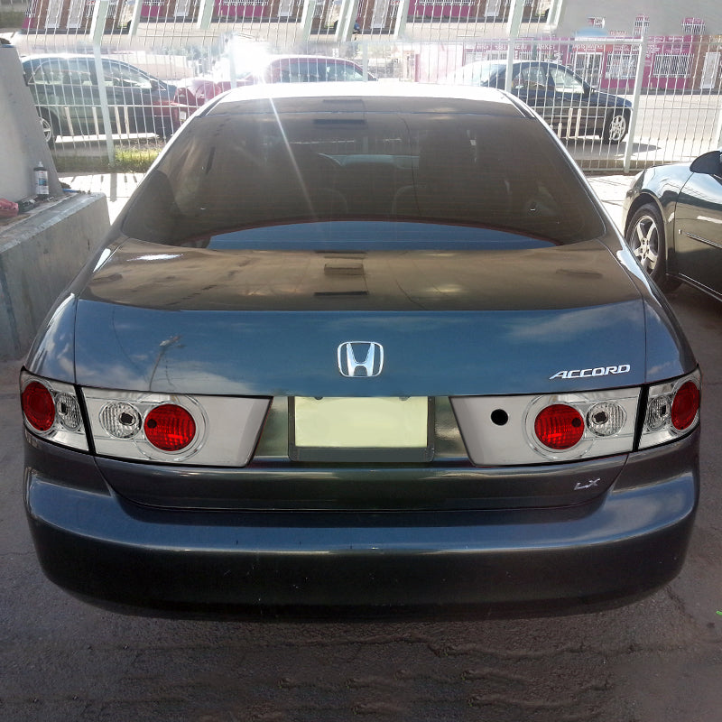2003-2005 Honda Accord Sedan Tail Lights (Chrome Housing/Clear Lens)