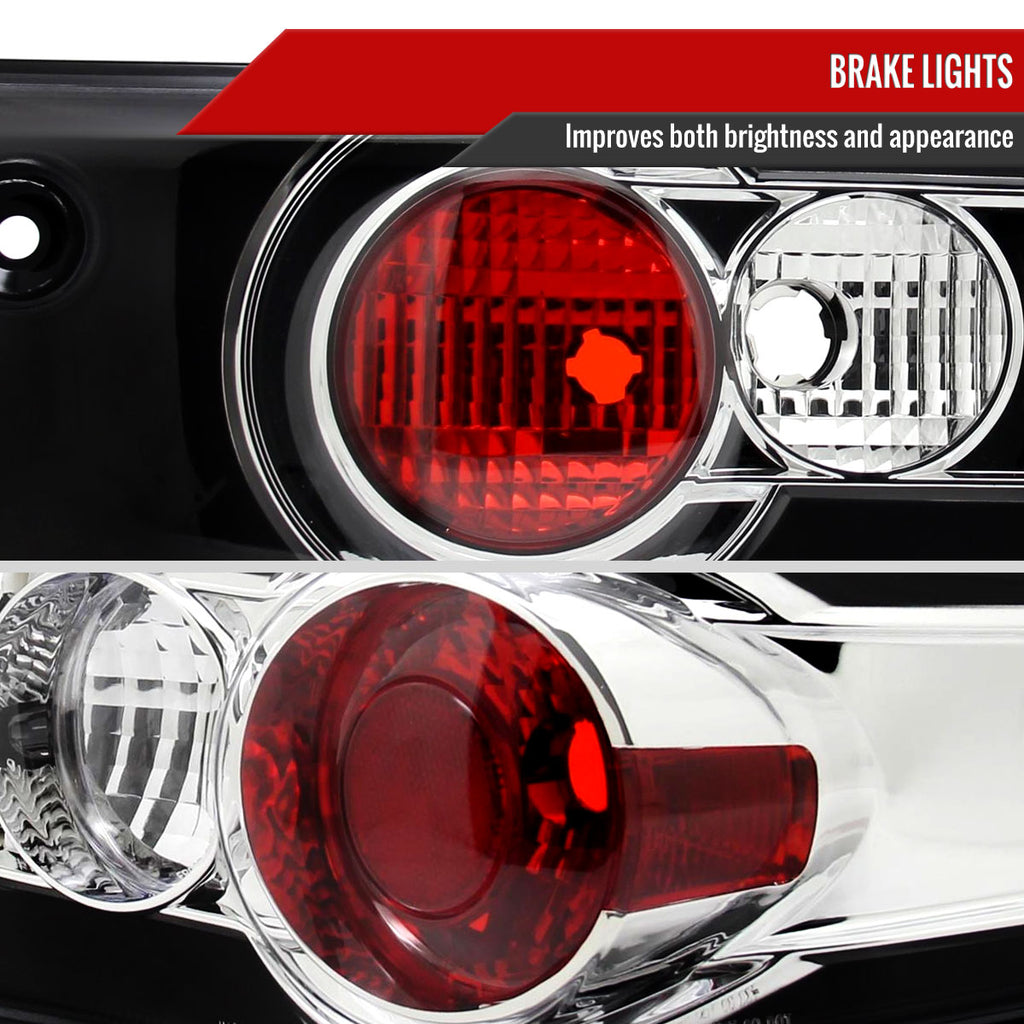 2003-2005 Honda Accord Sedan Tail Lights (Matte Black Housing/Clear Lens)