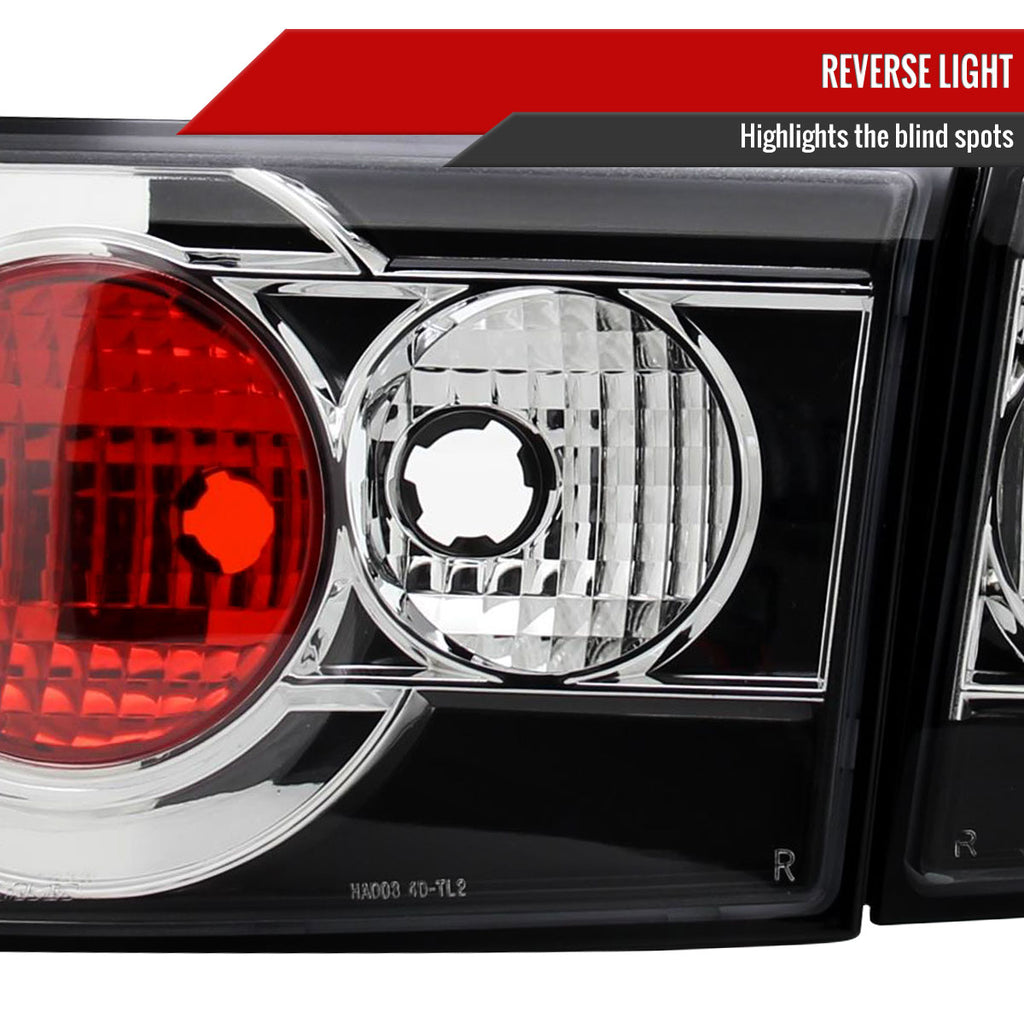 2003-2005 Honda Accord Sedan Tail Lights (Matte Black Housing/Clear Lens)