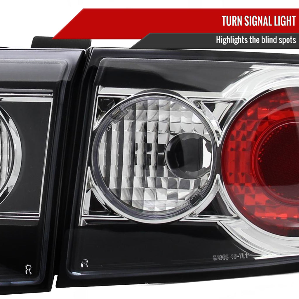 2003-2005 Honda Accord Sedan Tail Lights (Matte Black Housing/Clear Lens)
