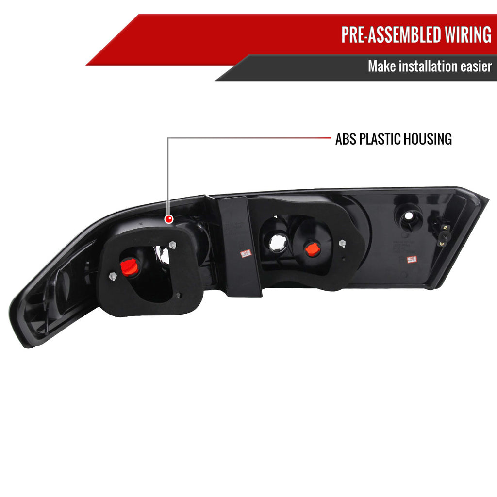 2003-2005 Honda Accord Sedan Tail Lights (Matte Black Housing/Clear Lens)