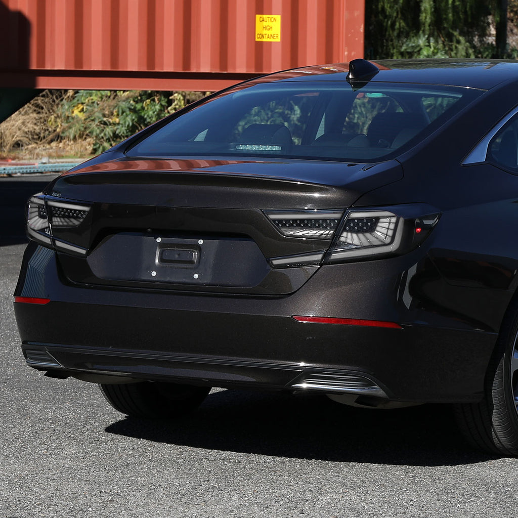2018-2022 Honda Accord Sedan SQ2 LED Sequential Signal Tail Lights (Matte Black Housing/Clear Lens)