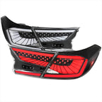 2018-2022 Honda Accord Sedan SQ2 LED Sequential Signal Tail Lights (Matte Black Housing/Clear Lens)