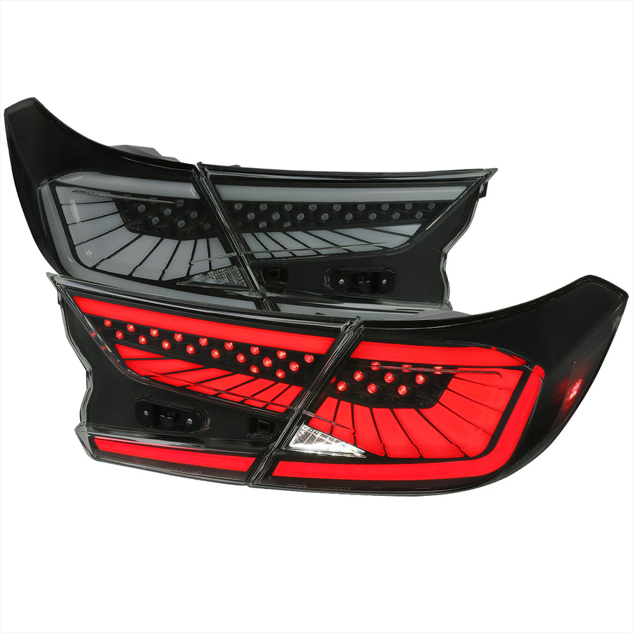 2018-2022 Honda Accord Sedan SQ2 LED Sequential Signal Tail Lights (Glossy Black Housing/Smoke Lens)