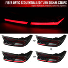 2018-2022 Honda Accord Sedan Red LED Sequential Signal Tail Lights (Matte Black Housing/Smoke Lens)