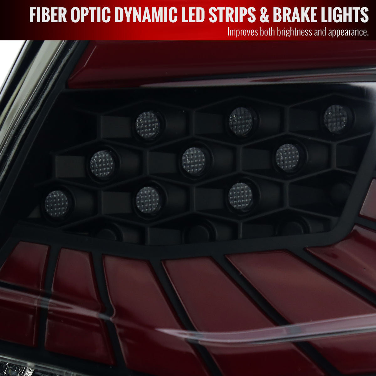 2018-2022 Honda Accord Sedan SQ2 Red LED Sequential Signal Tail Lights (Matte Black Housing/Smoke Lens)