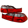 1998-2000 Honda Accord Sedan Tail Lights (Chrome Housing/Red Clear Lens)
