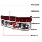 1983-1987 Toyota Corolla AE86 Hatchback Tail Lights (Chrome Housing/Red Clear Lens)