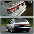 1983-1987 Toyota Corolla AE86 Hatchback Tail Lights (Chrome Housing/Red Clear Lens)