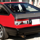 1983-1987 Toyota Corolla AE86 Hatchback Tail Lights (Chrome Housing/Red Clear Lens)