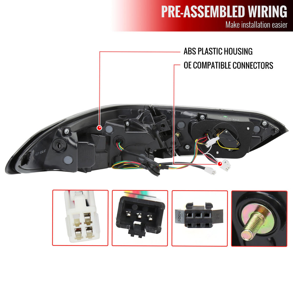 2018-2022 Toyota Camry LED Tail Lights w/ Sequential Signal Lamps (Matte Black Housing/Smoke Lens)