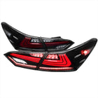 2018-2022 Toyota Camry LED Tail Lights w/ Sequential Signal Lamps (Jet Black Housing/Clear Lens)