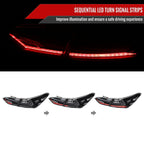 2018-2022 Toyota Camry LED Tail Lights w/ Sequential Signal Lamps (Matte Black Housing/Clear Lens)