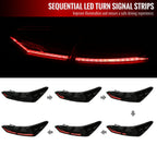 2018-2022 Toyota Camry LED Tail Lights w/ Sequential Signal Lamps (Matte Black Housing/Smoke Lens)