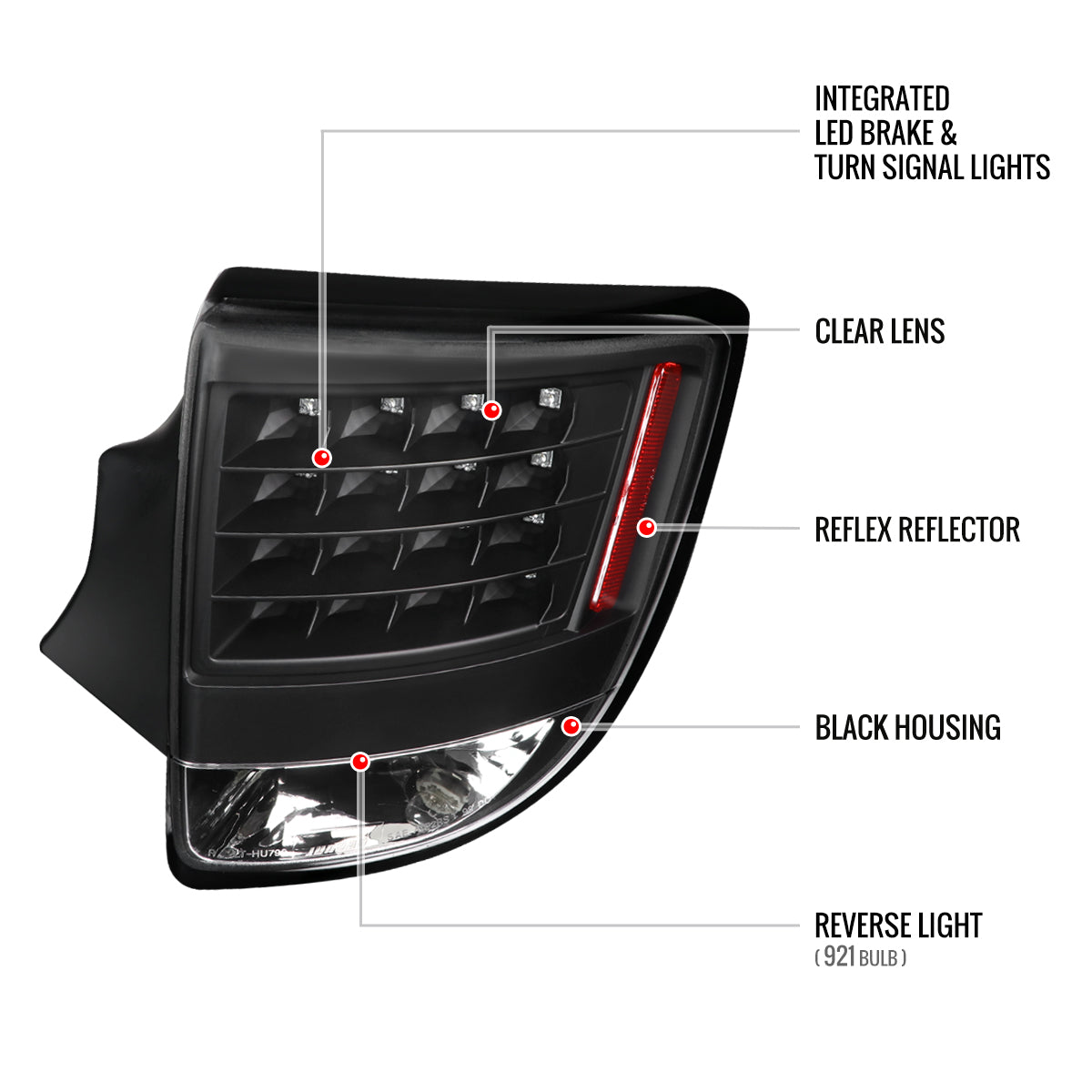 2000-2005 Toyota Celica V2 LED Tail Lights (Matte Black Housing/Clear Lens)