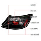 2006-2011 Honda Civic Coupe Tail Lights (Matte Black Housing/Clear Lens)
