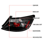 2006-2011 Honda Civic Coupe Tail Lights (Matte Black Housing/Clear Lens)